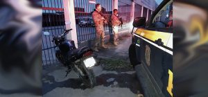 Moto apreendida pelos agentes da PRF com o mecânico